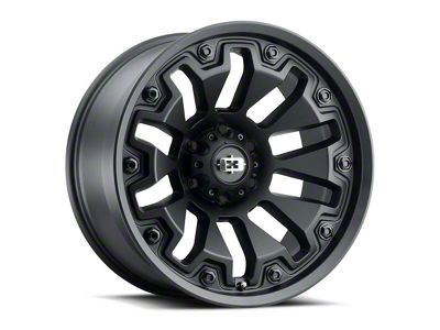 Vision Off-Road Armor Satin Black with Black Bolt Inserts 6-Lug Wheel; 18x9; 12mm Offset (23-25 Colorado)