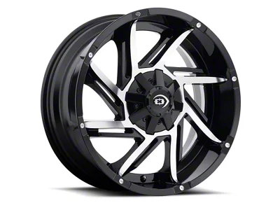 Vision Off-Road Prowler Gloss Black Machined Face 6-Lug Wheel; 20x9; -51mm Offset (23-25 Colorado)