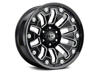 Vision Off-Road Armor Gloss Black Milled 5-Lug Wheel; 20x9; 12mm Offset (05-11 Dakota)