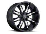 Vision Off-Road Manic Gloss Black Machined 5-Lug Wheel; 18x9; -12mm Offset (87-90 Dakota)
