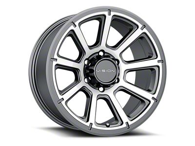 Vision Off-Road Turbine Gunmetal Machined Face 6-Lug Wheel; 18x9; 18mm Offset (21-25 F-150)