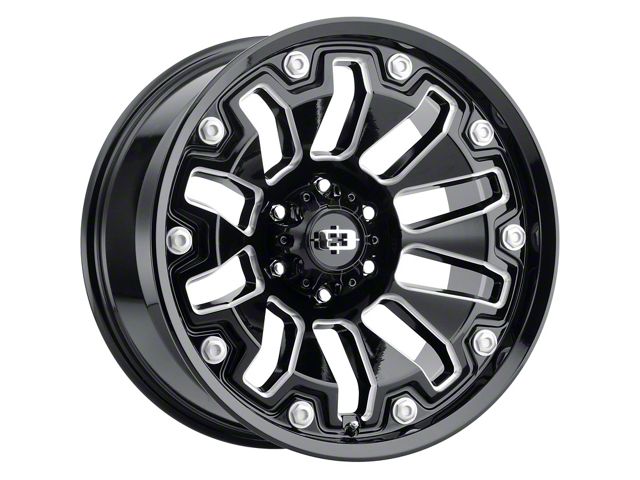 Vision Off-Road Armor Gloss Black Milled 6-Lug Wheel; 18x9; 12mm Offset (19-24 RAM 1500)