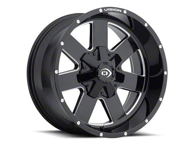 Vision Off-Road Arc Gloss Black Milled 6-Lug Wheel; 18x9; -12mm Offset (19-25 RAM 1500)