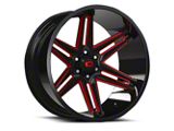 Vision Wheel Razor Gloss Black Milled Spoke with Red Tint 6-Lug Wheel; 22x12; -51mm Offset (19-26 RAM 1500)