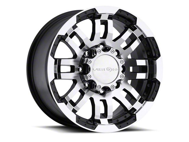 Vision Off-Road Warrior Gloss Black Machined 8-Lug Wheel; 18x8.5; 18mm Offset (06-08 RAM 1500 Mega Cab)