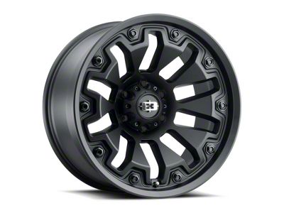Vision Off-Road Armor Satin Black with Black Bolt Inserts 6-Lug Wheel; 18x9; 12mm Offset (19-25 Sierra 1500)