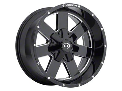 Vision Off-Road Arc Gloss Black Milled 6-Lug Wheel; 17x9; -12mm Offset (19-25 Sierra 1500)