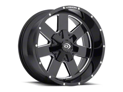 Vision Off-Road ARC Gloss Black Milled Spoke 6-Lug Wheel; 20x10; -25mm Offset (14-18 Sierra 1500)