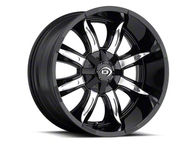 Vision Off-Road Manic Gloss Black Machined Face 6-Lug Wheel; 20x10; -25mm Offset (14-18 Sierra 1500)