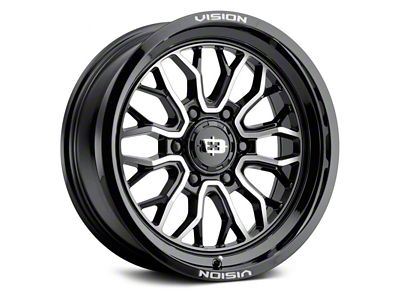 Vision Off-Road Riot Gloss Black Machined 6-Lug Wheel; 20x10; -25mm Offset (19-25 Sierra 1500)