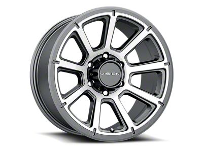Vision Off-Road Turbine Gunmetal Machined Face 6-Lug Wheel; 16x8; 0mm Offset (99-06 Silverado 1500)