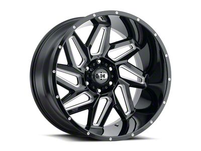 Vision Off-Road Spyder Gloss Black Milled Spoke 8-Lug Wheel; 20x10; -25mm Offset (07-10 Silverado 3500 HD SRW)