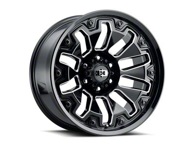 Vision Off-Road Armor Gloss Black Milled with Black Bolt Inserts 6-Lug Wheel; 18x9; 12mm Offset (21-24 Tahoe)