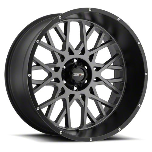 Vision Wheel Rocker Anthracite with Satin Black Lip 6-Lug Wheel; 20×12; -51mm Offset (04-08 F-150)