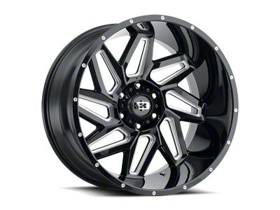 Vision Wheel Spyder Gloss Black Milled 6-Lug Wheel; 22x12; -57mm Offset (07-13 Sierra 1500)