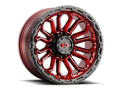 Vision Wheel Korupt Gloss Red with Gloss Black Lip 8-Lug Wheel; 20x9; 12mm Offset (15-19 Sierra 2500 HD)