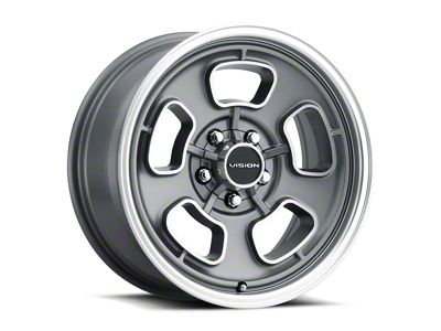 Vision Wheel Shift Satin Grey with Machined Face/Lip 6-Lug Wheel; 17x8; 0mm Offset (19-26 Silverado 1500)