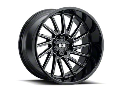 Vision Off-Road Rapier Gloss Black Milled Spoke 5-Lug Wheel; 22x10; -19mm Offset (94-01 RAM 1500)