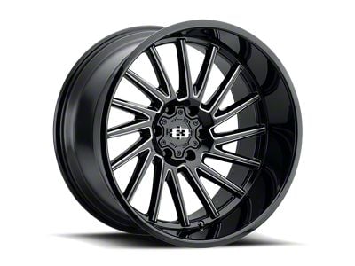 Vision Wheel Rapier Gloss Black Milled Spoke 5-Lug Wheel; 22x12; -51mm Offset (94-01 RAM 1500)