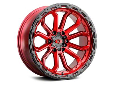 Vision Wheel Korupt Gloss Red with Gloss Black Lip 6-Lug Wheel; 17x9; 12mm Offset (99-06 Sierra 1500)