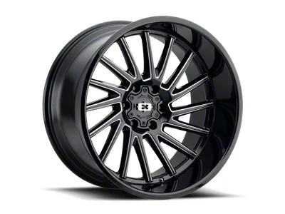 Vision Wheel Rapier Gloss Black Milled Spoke 6-Lug Wheel; 22x12; -51mm Offset (23-25 Colorado)