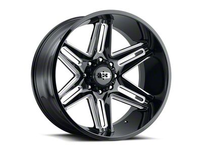 Vision Off-Road Razor Gloss Black Milled 8-Lug Wheel; 22x12; -51mm Offset (20-24 Sierra 2500 HD)