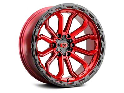 Vision Wheel Korupt Gloss Red with Gloss Black Lip 6-Lug Wheel; 18x9; 12mm Offset (19-25 RAM 1500)