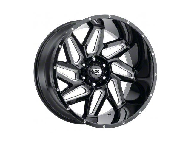 Vision Off-Road Spyder Gloss Black Milled 8-Lug Wheel; 20x9; 12mm Offset (11-16 F-350 Super Duty SRW)