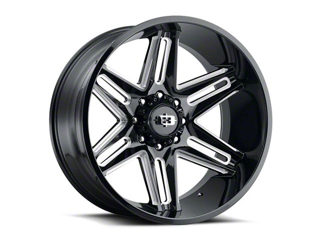 Vision Off-Road Razor Gloss Black Milled 8-Lug Wheel; 22x12; -51mm Offset (17-22 F-350 Super Duty SRW)