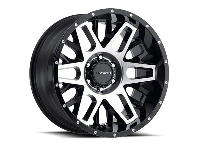 Vision Off-Road Shadow Gloss Black Machined 8-Lug Wheel; 22x12; -51mm Offset (17-22 F-350 Super Duty SRW)