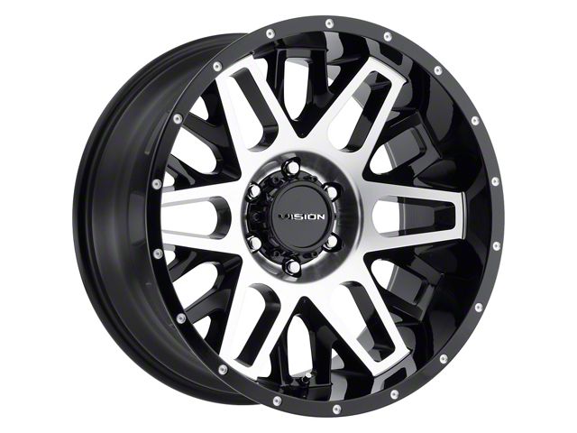 Vision Off-Road Shadow Gloss Black Machined 8-Lug Wheel; 22x9; 12mm Offset (11-16 F-350 Super Duty SRW)