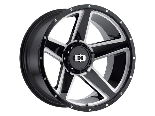 Vision Off-Road Empire Gloss Black Machined 8-Lug Wheel; 20x9; -12mm Offset (17-22 F-350 Super Duty SRW)