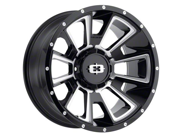 Vision Off-Road Rebel Gloss Black Machined 8-Lug Wheel; 20x9; 12mm Offset (11-16 F-350 Super Duty SRW)