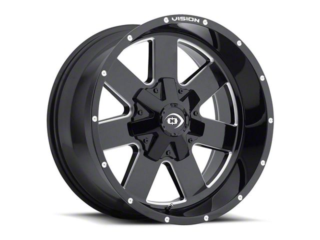 Vision Off-Road Arc Gloss Black Machined 8-Lug Wheel; 20x9; 12mm Offset (11-16 F-350 Super Duty SRW)