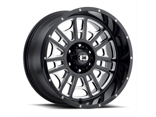 Vision Off-Road Widow Gloss Black Milled 8-Lug Wheel; 20x9; 12mm Offset (17-22 F-350 Super Duty SRW)