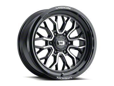 Vision Off-Road Riot Gloss Black Machined 8-Lug Wheel; 20x9; 12mm Offset (11-16 F-250 Super Duty)