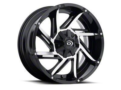 Vision Off-Road Prowler Gloss Black Machined 8-Lug Wheel; 20x9; -12mm Offset (17-22 F-250 Super Duty)