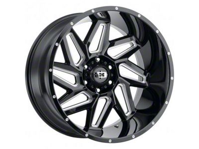 Vision Off-Road Spyder Gloss Black Milled 8-Lug Wheel; 20x9; 12mm Offset (11-14 Sierra 3500 HD SRW)