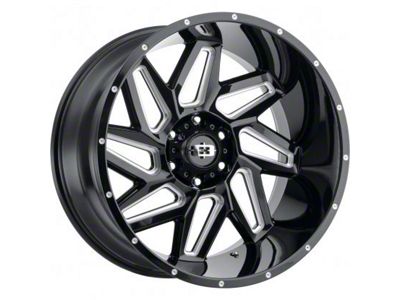 Vision Off-Road Spyder Gloss Black Milled 8-Lug Wheel; 20x9; 12mm Offset (11-14 Silverado 3500 HD SRW)