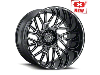 Vision Wheel Brawl Gloss Black Milled 6-Lug Wheel; 20x12; -51mm Offset (19-24 Sierra 1500)