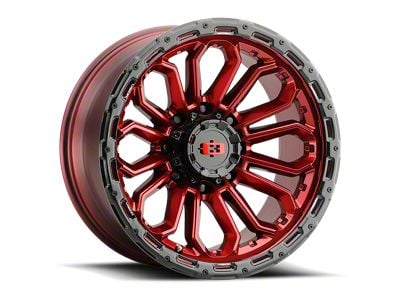 Vision Wheel Korupt Gloss Red with Gloss Black Lip 6-Lug Wheel; 20x9; 0mm Offset (19-25 Sierra 1500)