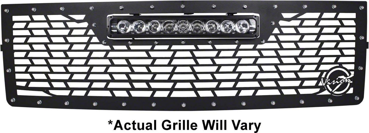 Vision X Upper Replacement Grille with 20-Inch Light Bar Opening; Satin Black (15-17 F-150, Excluding Raptor)