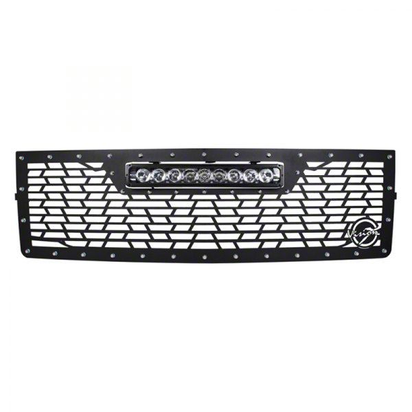 Vision X Upper Replacement Grille with XPR-9M Light Bar; Satin Black (15-17 F-150, Excluding Raptor)