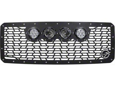 Vision X Upper Replacement Grille with 4.50-Inch CG2 Cannon LED Lights; Satin Black (11-16 F-250 Super Duty)