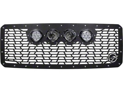 Vision X Upper Replacement Grille with 4.50-Inch CG2 Cannon LED Lights; Satin Black (11-16 F-250 Super Duty)