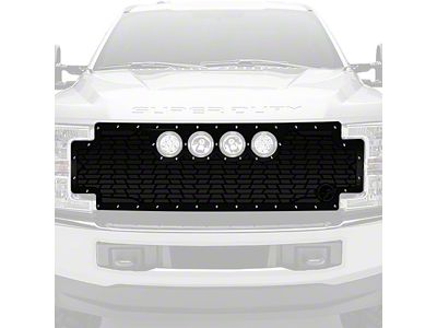 Vision X Upper Replacement Grille with CG2 Cannon Light Opening; Satin Black (17-19 F-250 Super Duty)