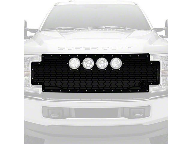 Vision X Upper Replacement Grille with CG2 Cannon Light Opening; Satin Black (17-19 F-250 Super Duty)