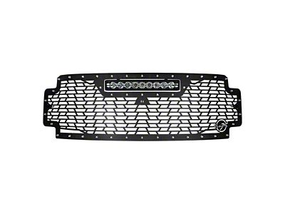 Vision X Upper Replacement Grille with XPR-9M LED Light Bar; Satin Black (17-19 F-250 Super Duty)