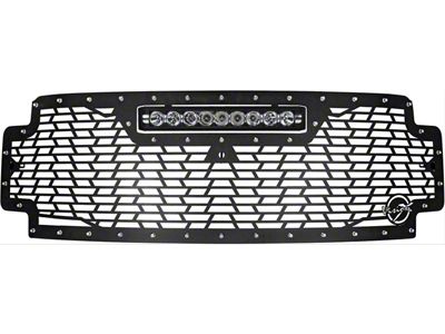 Vision X Upper Replacement Grille with XPR-9M Light Bar; Satin Black (17-19 F-250 Super Duty)