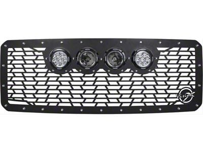 Vision X Upper Replacement Grille with 4.50-Inch CG2 Cannon LED Lights; Satin Black (11-16 F-350 Super Duty)